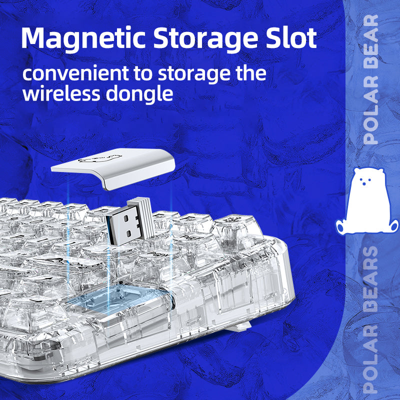 YUNZII x CoolKiller CK75 Wireless Transparent Gasket Mechanical Keyboard-Polar Bear