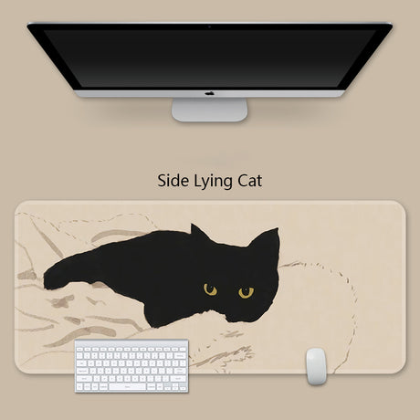 YUNZII Keynovo Mouse Mat Desk Pad - Black Cat