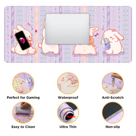 YUNZII Keynovo Mouse Mat Desk Pad- - Rabbit