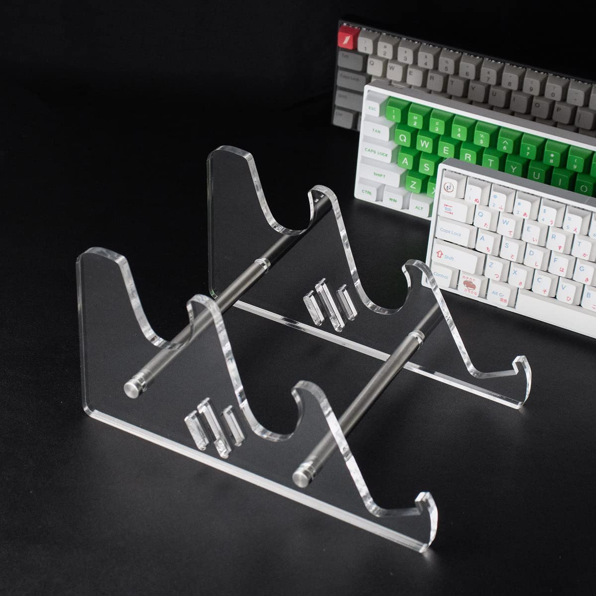 1pcs Acrylic Mechanical Keyboard Display Stand Clear 3-Tier Keyboards Storage Holder for Tablet Picture Frames