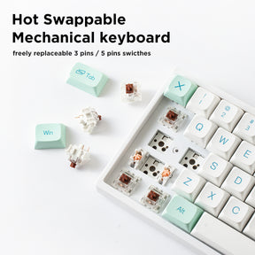 YUNZII YZ68 Mint Wireless Hot Swappable Mechanical Keyboard