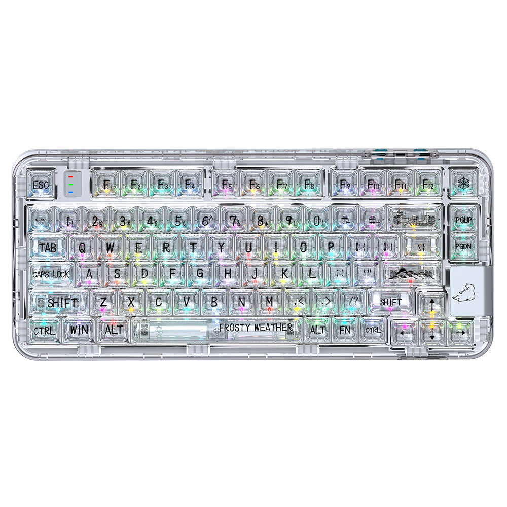 YUNZII CK75 Wireless Transparent Gasket Mechanical Keyboard-Polar Bear