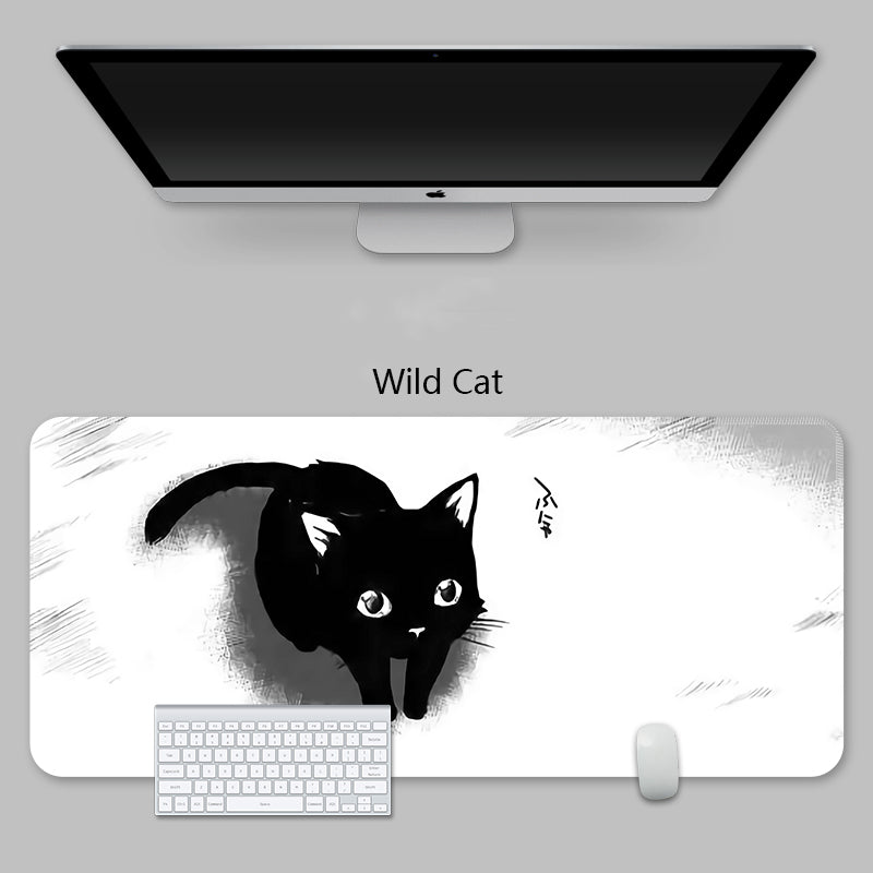 YUNZII Keynovo Mouse Mat Desk Pad - Black Cat