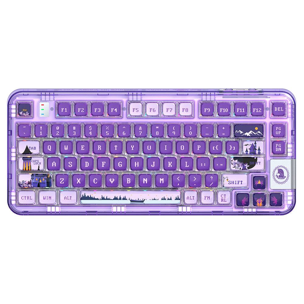 YUNZII CK75 Wireless Transparent Gasket Mechanical Keyboard-Polar Bear
