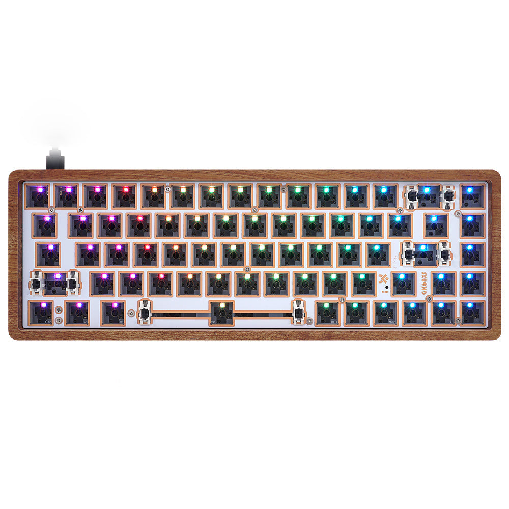 YUNZII SKYLOONG GK61 / GK68 Lite-Gasket Keyboard Kit With Wooden Keyboard Case