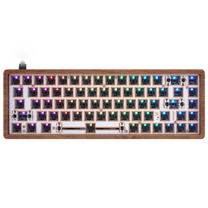 YUNZII SKYLOONG GK61 / GK68 LiteGasket Keyboard Kit With Wooden Keybo