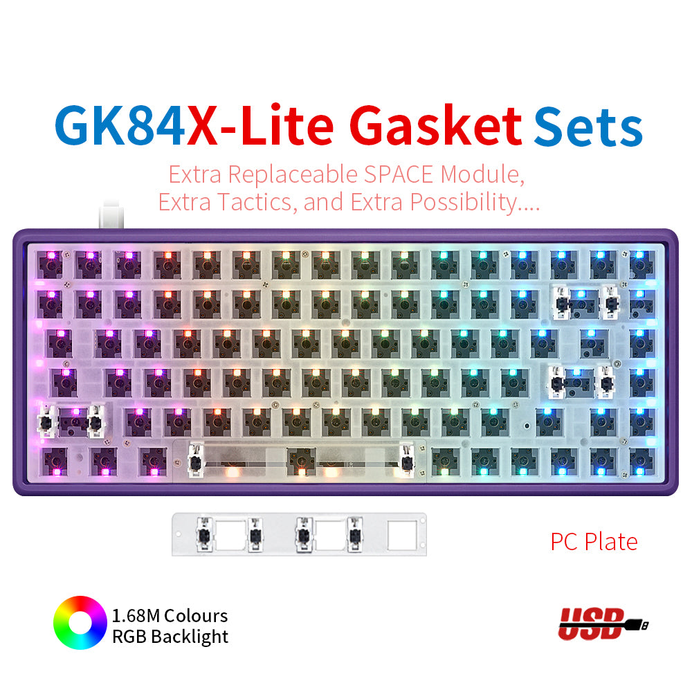 YUNZII GK84 Lite-Gasket Keyboard Kit With CNC DRUM Aluminum Keyboard Case