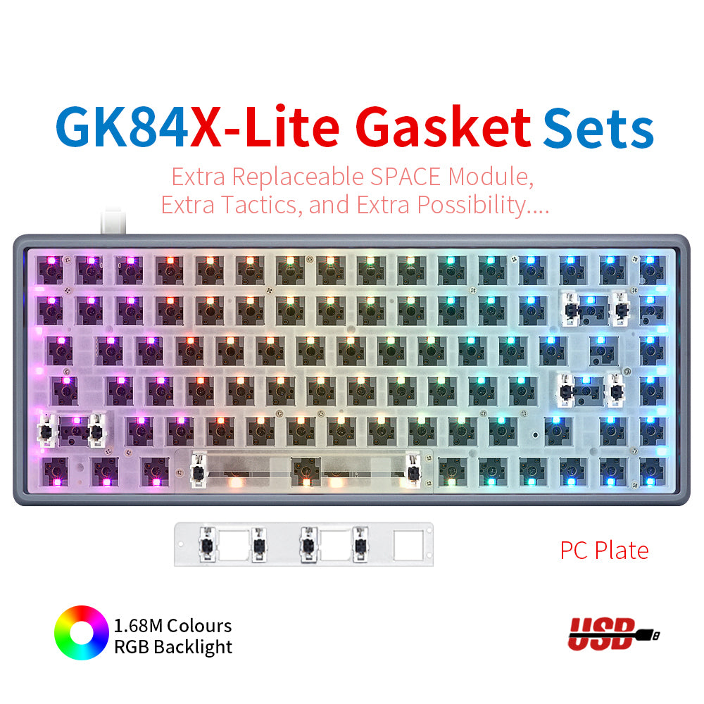 YUNZII GK84 Lite-Gasket Keyboard Kit With CNC DRUM Aluminum Keyboard Case