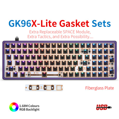 YUNZII GK96 Lite-Gasket Keyboard Kit With CNC DRUM Aluminum Keyboard Case