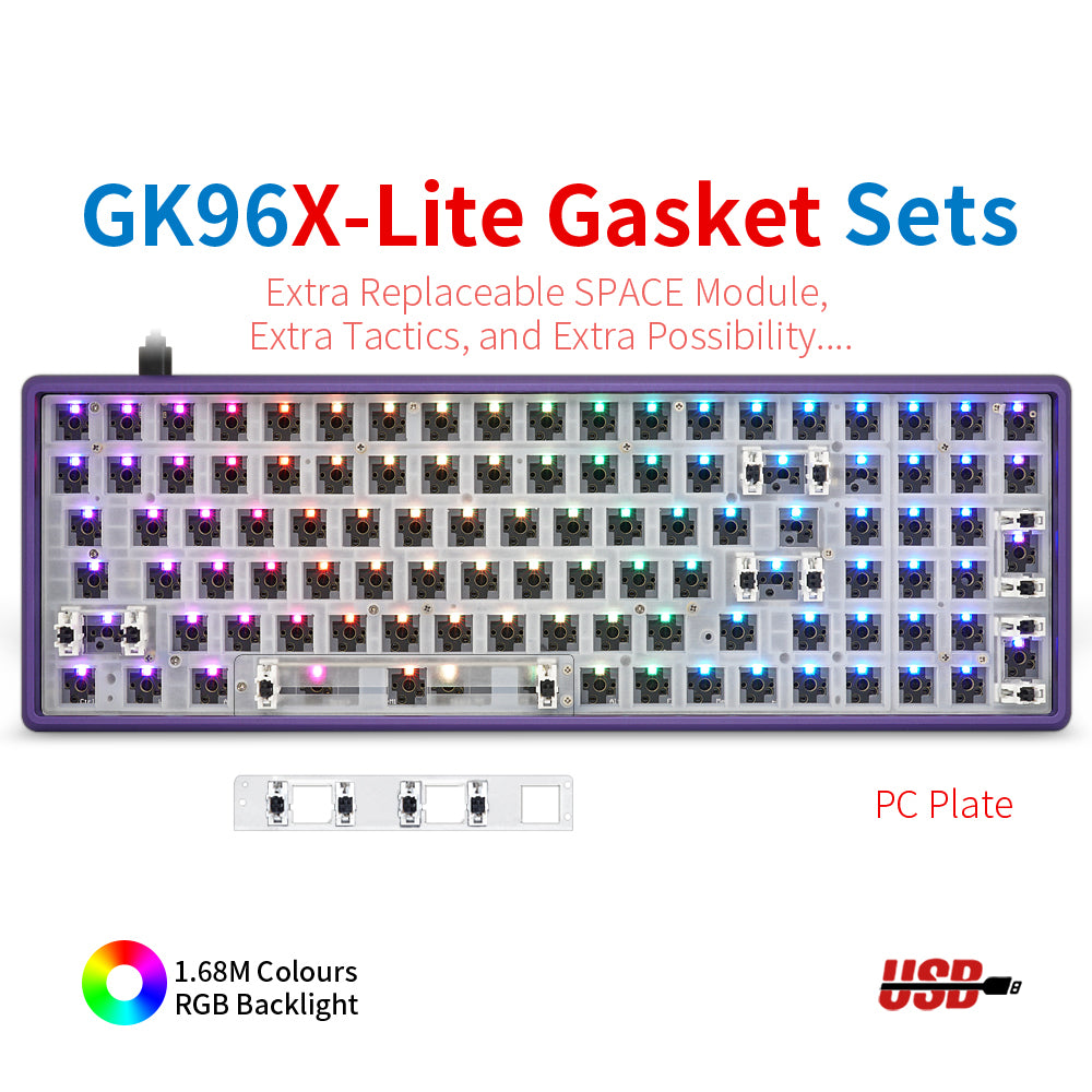 YUNZII GK96 Lite-Gasket Keyboard Kit With CNC DRUM Aluminum Keyboard Case
