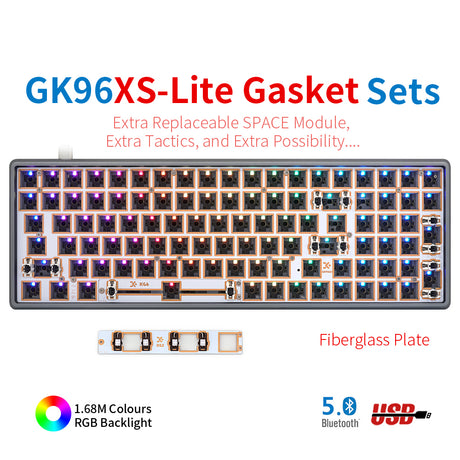 YUNZII GK96 Lite-Gasket Keyboard Kit With CNC DRUM Aluminum Keyboard Case