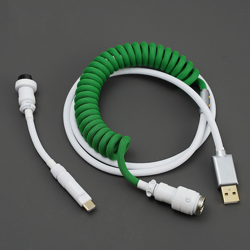 YUNZII Custom Coiled Aviator USB Cable-Green White