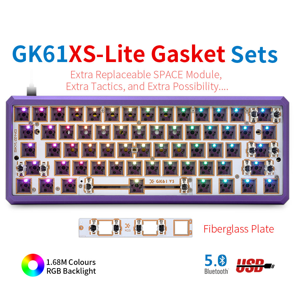 YUNZII GK61 Lite-Gasket Keyboard Kit With CNC Aluminum Keyboard Case