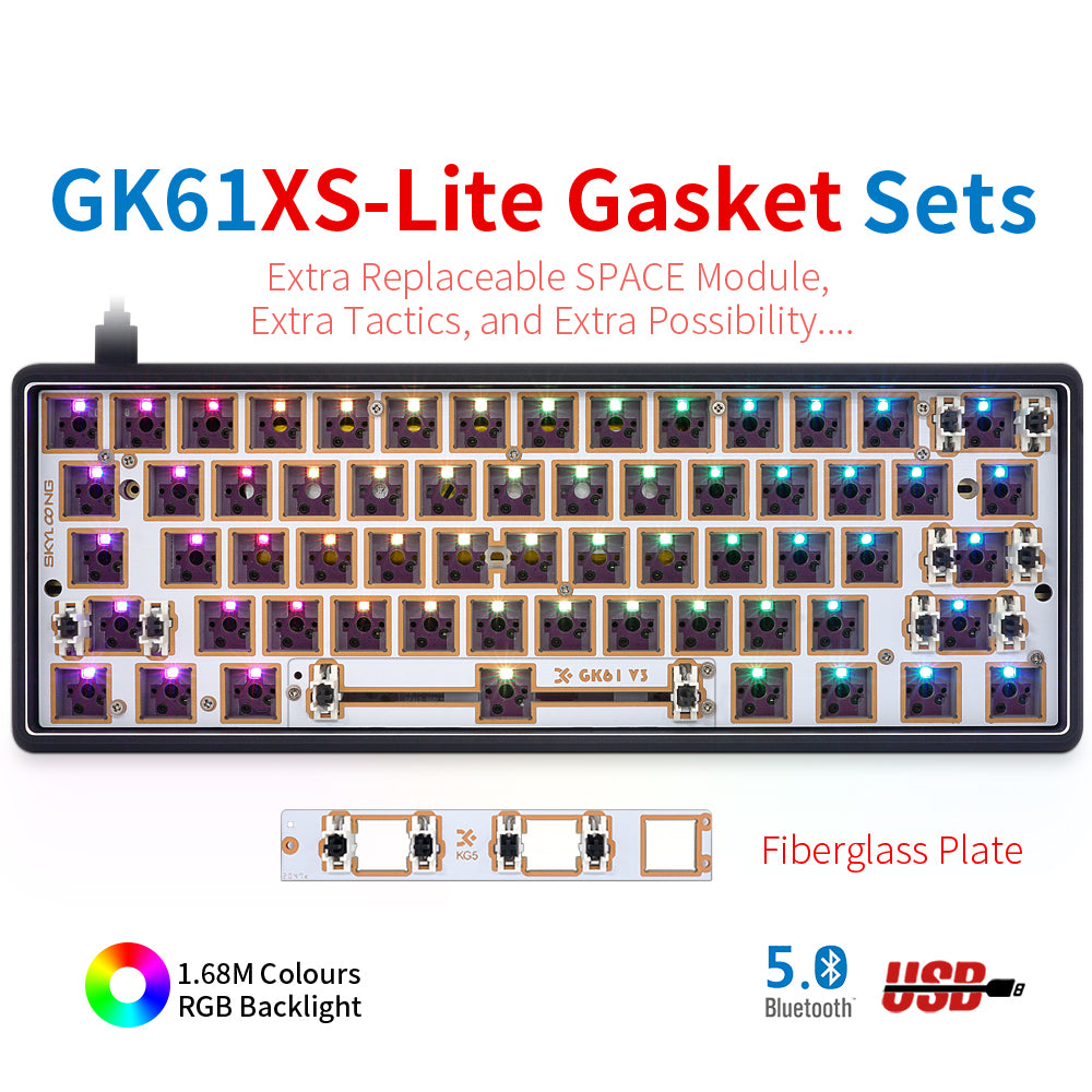 YUNZII GK61 Lite-Gasket Keyboard Kit With DRUM Aluminum Keyboard Case