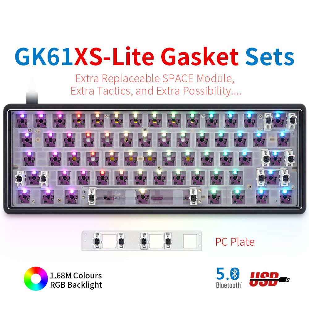 YUNZII GK61 Lite Gasket Keyboard Kit With DRUM Aluminum Keyboard