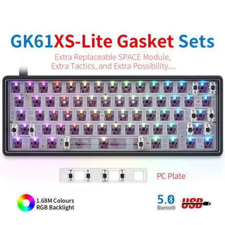 YUNZII GK61 Lite-Gasket Keyboard Kit With DRUM Aluminum Keyboard Case