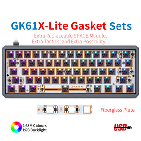 YUNZII GK61 Lite-Gasket Keyboard Kit With CNC Aluminum Keyboard Case