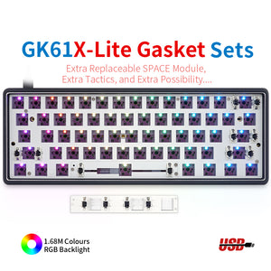 YUNZII GK61 Lite-Gasket Keyboard Kit With DRUM Aluminum Keyboard Case