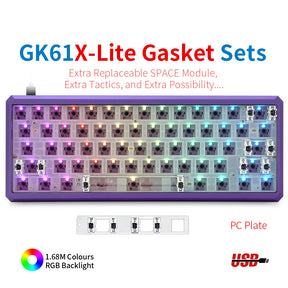 YUNZII GK61 Lite-Gasket Keyboard Kit With CNC Aluminum Keyboard Case