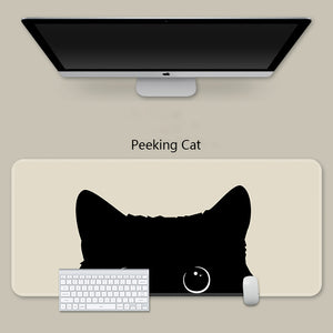 YUNZII Keynovo Mouse Mat Desk Pad - Black Cat