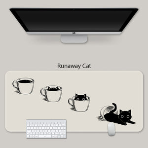 YUNZII Keynovo Mouse Mat Desk Pad - Black Cat