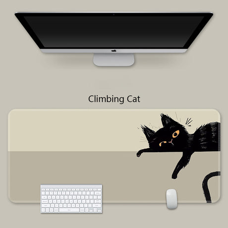 YUNZII Keynovo Mouse Mat Desk Pad - Black Cat