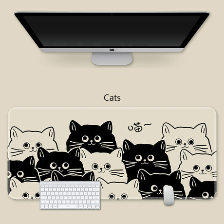 YUNZII Keynovo Mouse Mat Desk Pad - Black Cat